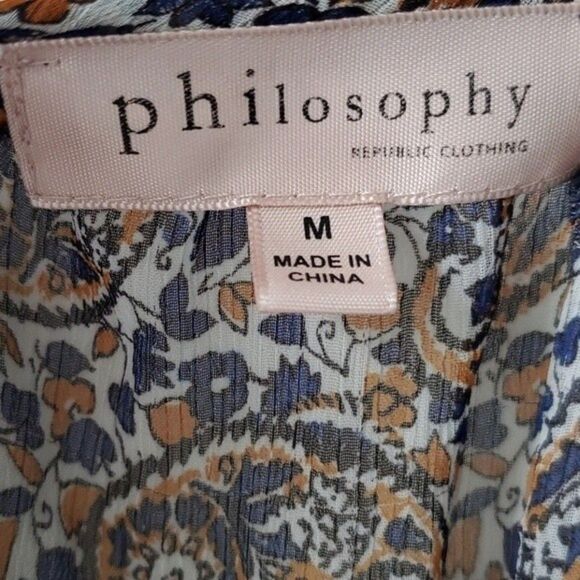 PHILOSOPHY REBUBLIC SHEER BOHO PEASANT BLOUSE SIZE MEDIUM - Picture 2 of 10